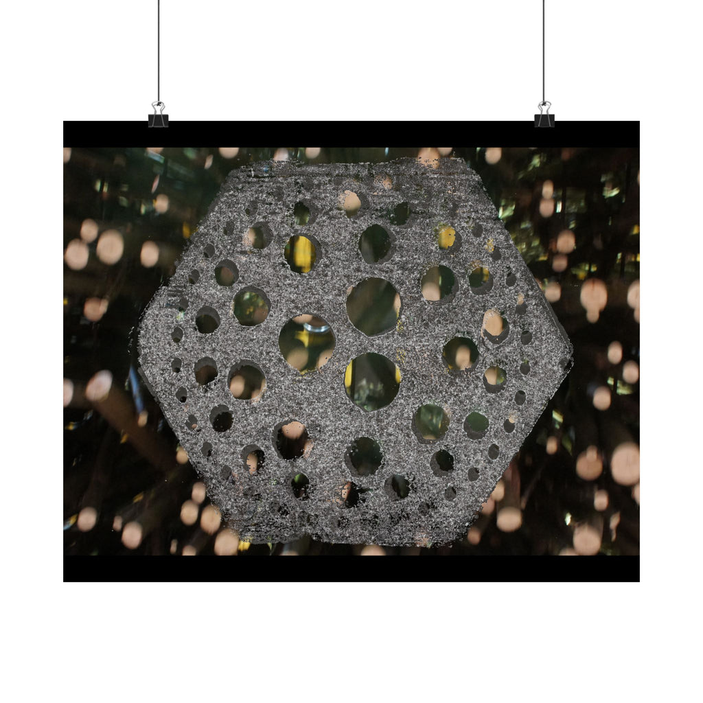 Poster met zeshoekig gatenpatroon | Matte horizontale poster, abstracte geometrische muurdecoratie 