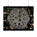 Poster met zeshoekig gatenpatroon | Matte horizontale poster, abstracte geometrische muurdecoratie 