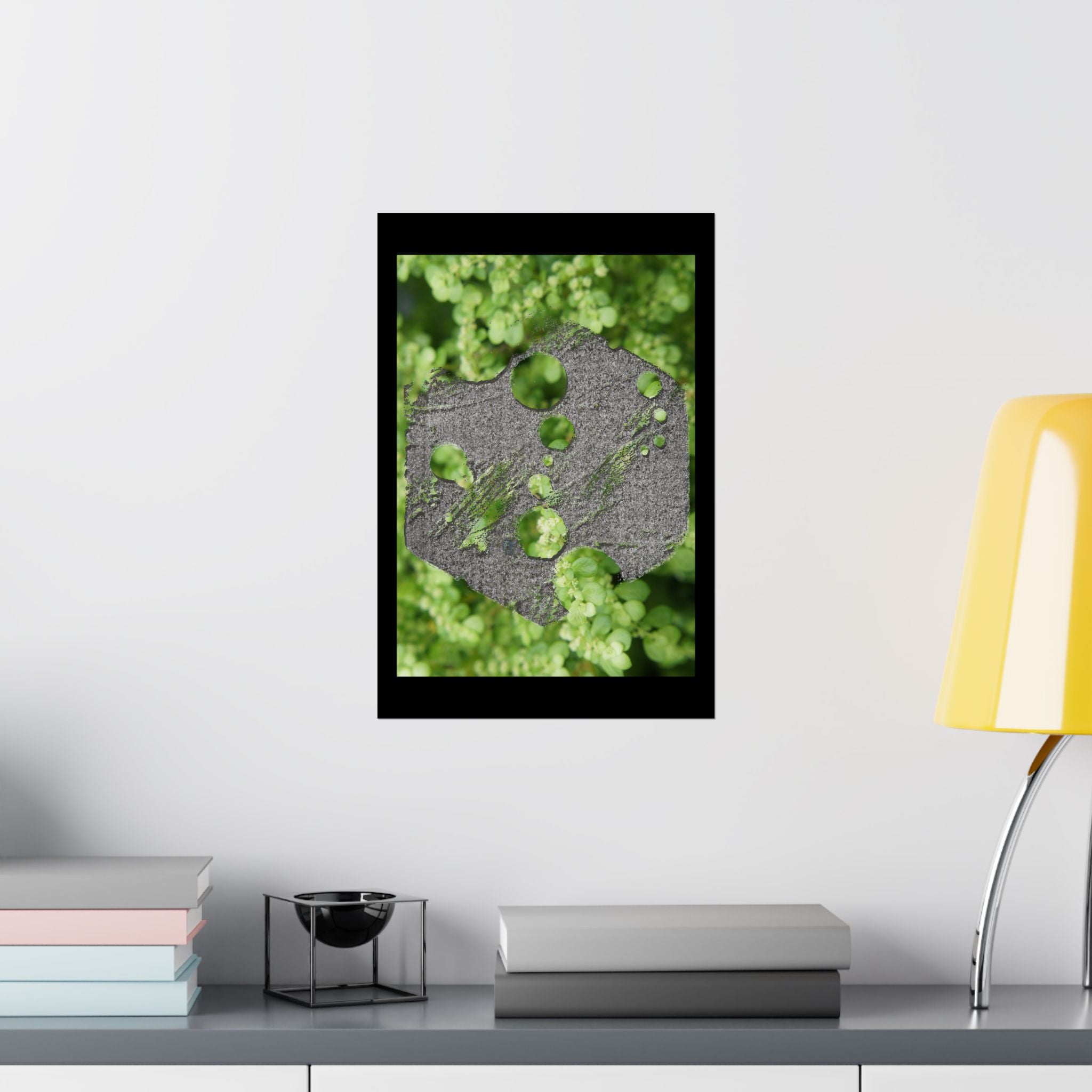 Abstract Moss Heart Matte Poster — Botanical Green Wall Art