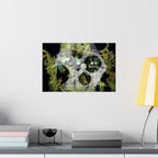 Abstracte poster met groen koraalrif, matte afwerking — Horizontale wanddecoratie geïnspireerd op de oceaan 