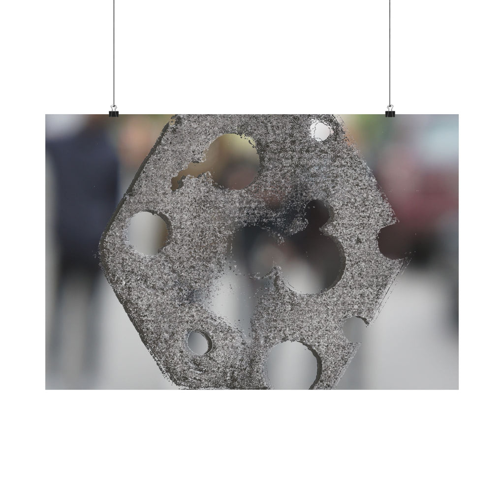 Abstracte industriële metalen textuur matte horizontale poster 