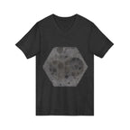 Hex Moon Graphic Tee Design Hex13 — Distressed Space Cheese Vintage Astronomy V-Neck T-Shirt