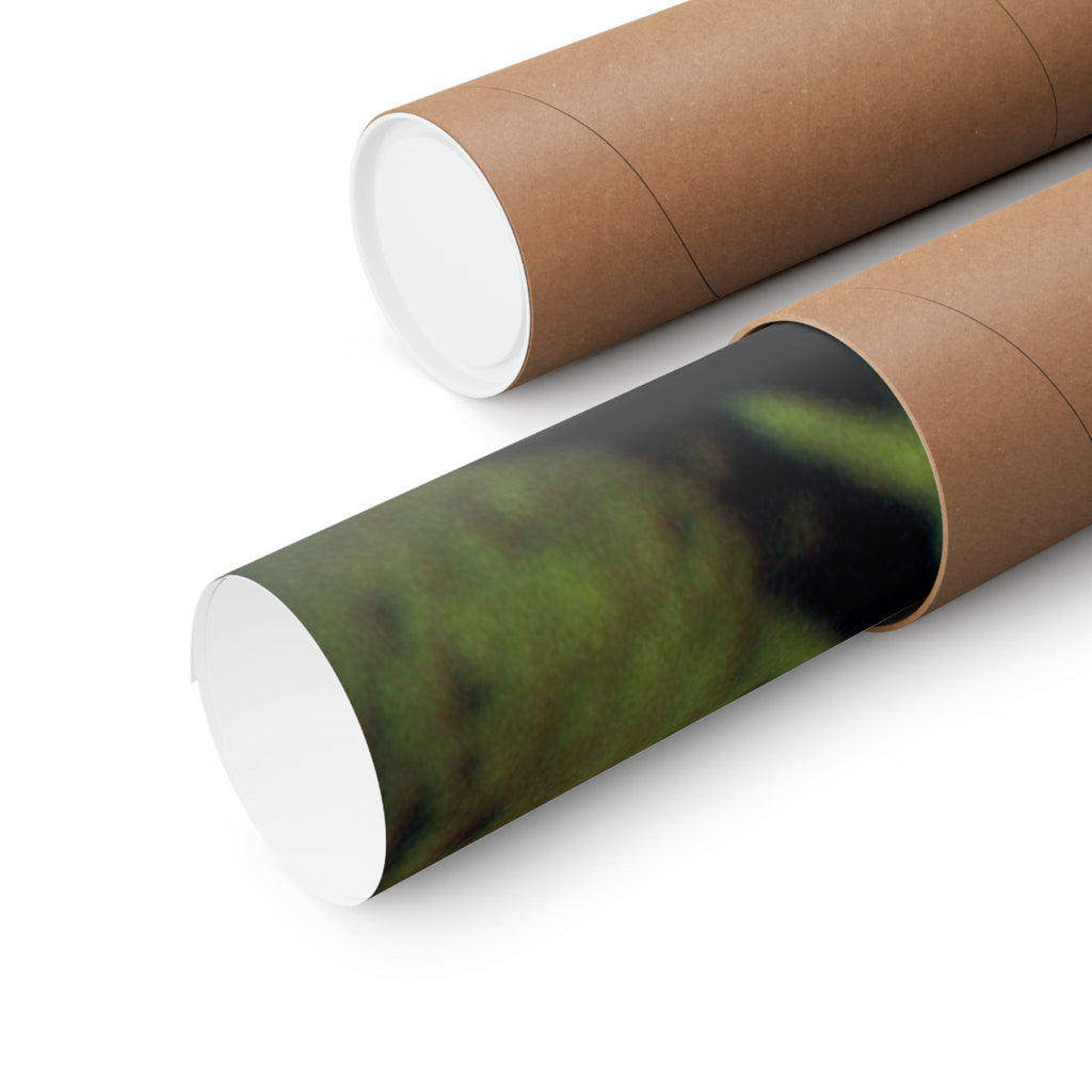 Abstract Green Geometry Matte Poster — Horizontal Wall Art