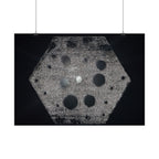 Abstracte zeshoekige poster — Minimalistische horizontale wanddecoratie in zwart-grijs 