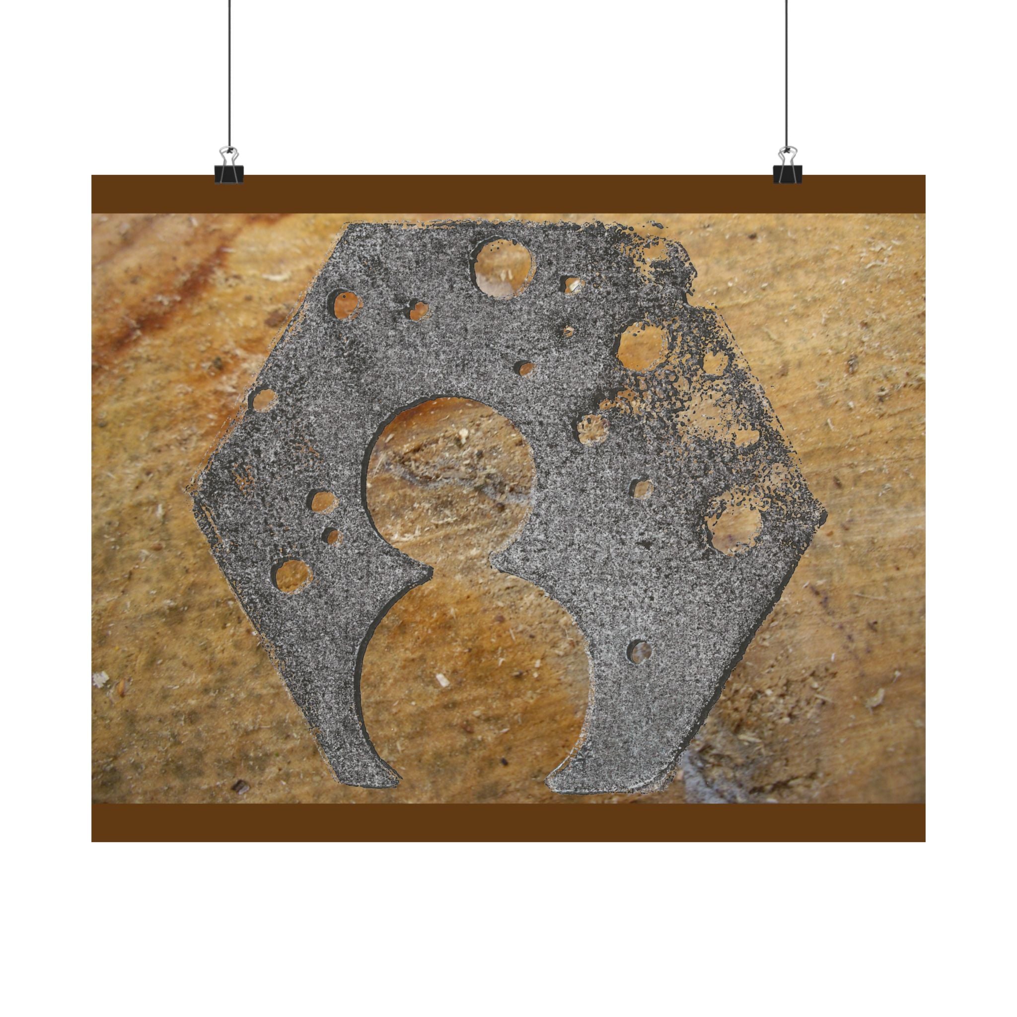 Rustieke metalen stencilposter 