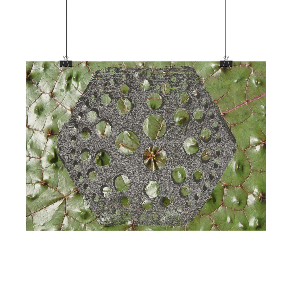 Geometric Hexagon Cutout Art Poster | Horizontal Poster