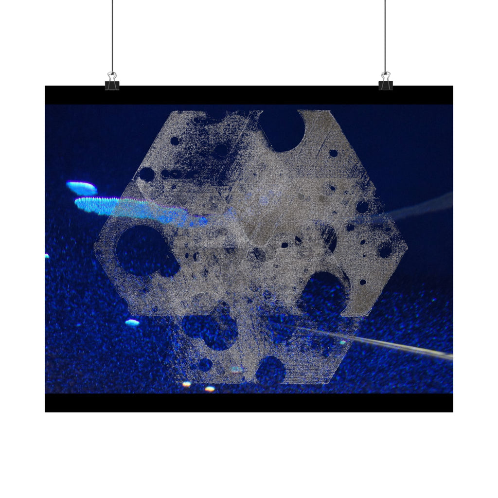 Abstract Blue Space Poster — Matte Horizontal Art Print