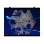 Abstract Blue Space Poster — Matte Horizontal Art Print