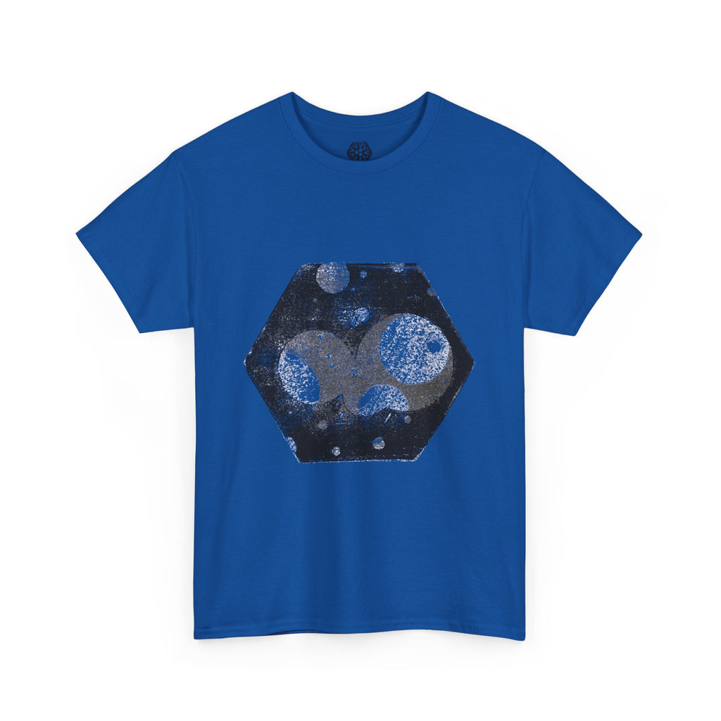 Hex Moon Graphic Tee Design Hex19 — Distressed Space Cheese Vintage Astronomy T-Shirt