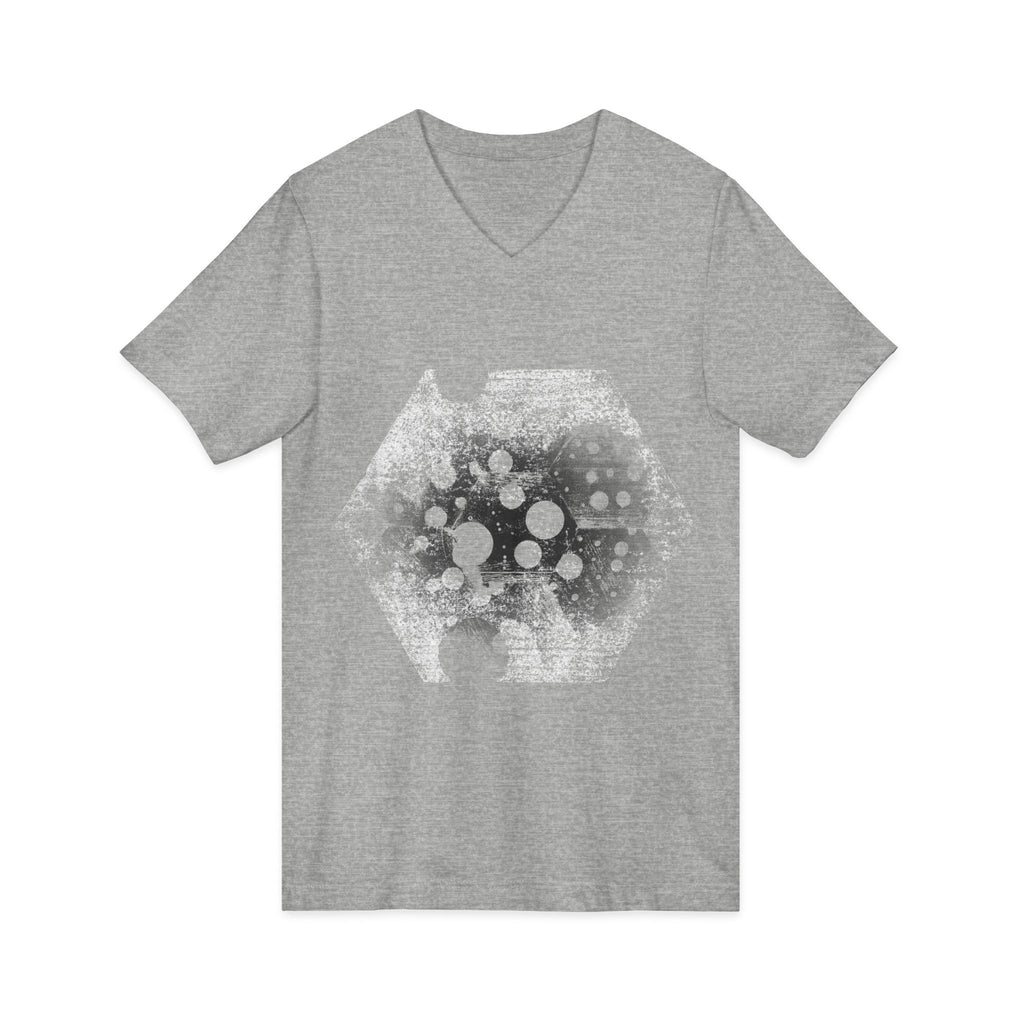 Hex Moon Graphic Tee Design Hex30 — Distressed Space Cheese Vintage Astronomy V-Neck T-Shirt