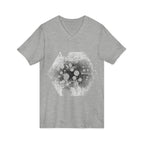 Hex Moon Graphic Tee Design Hex30 — Distressed Space Cheese Vintage Astronomy V-Neck T-Shirt