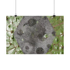 Botanical Hex Abstract Matte Poster — Green Leaf Texture Horizontal Wall Art