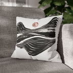 Abstract Zen Brushstroke Pillowcase — Minimalist Black & White Decorative Pillow