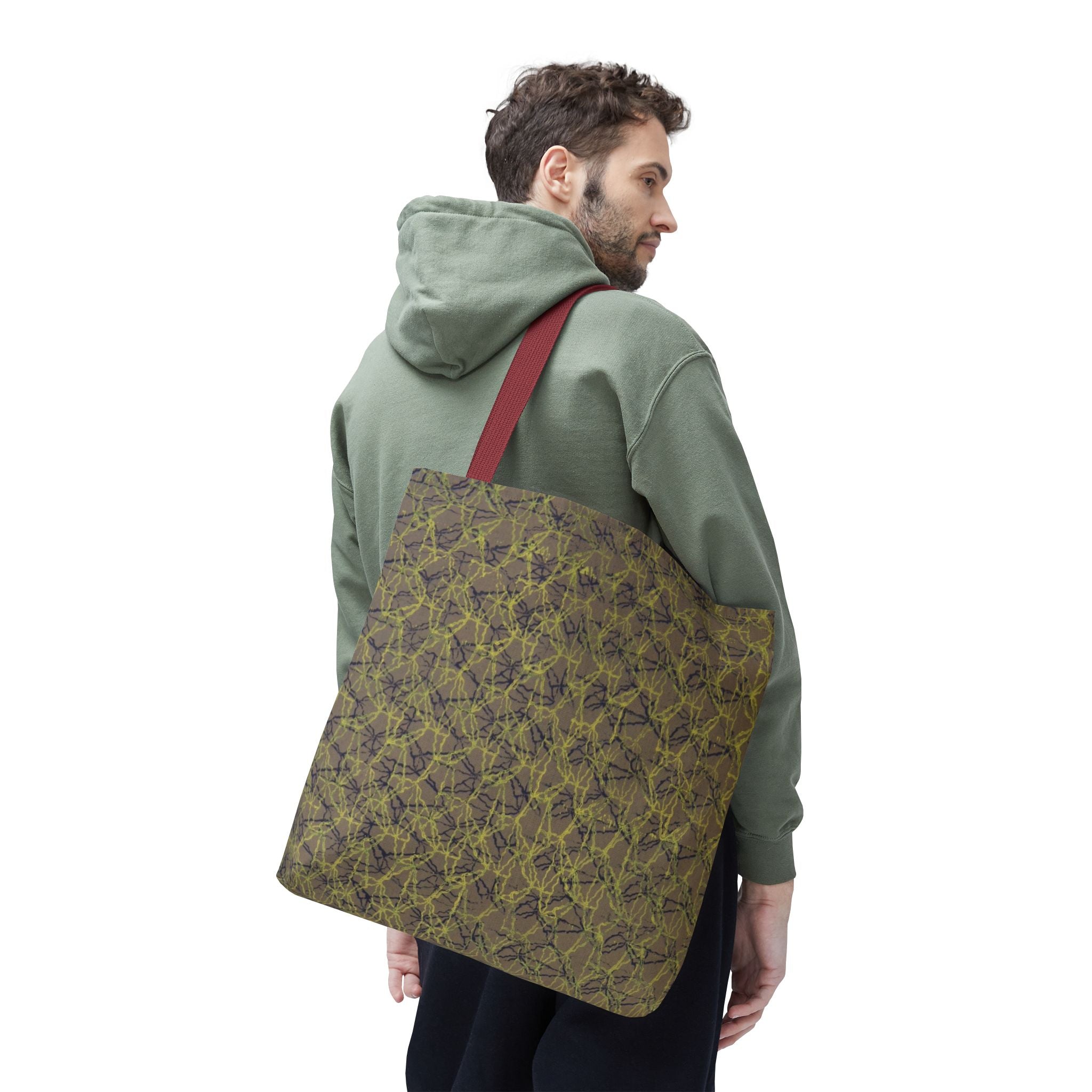 Abstract Olive Mosaic Tote Bag — All-Over-Print Reusable Shopper