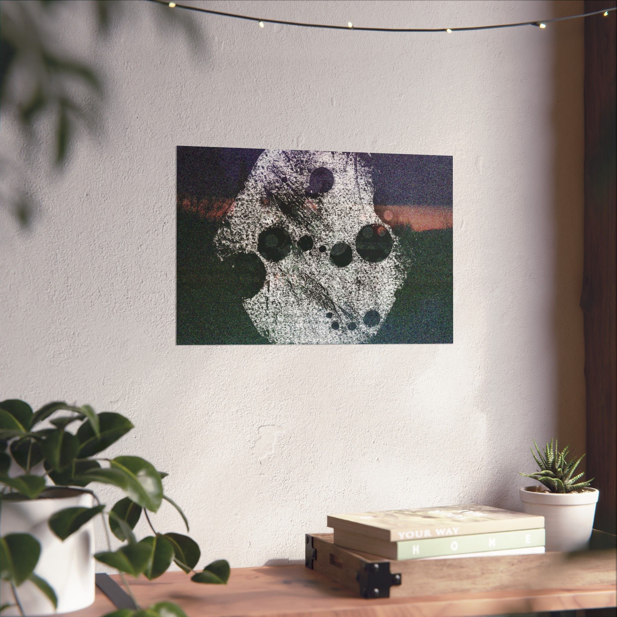 Abstract Cosmic Matte Poster — Surreal Moon Phases Wall Art