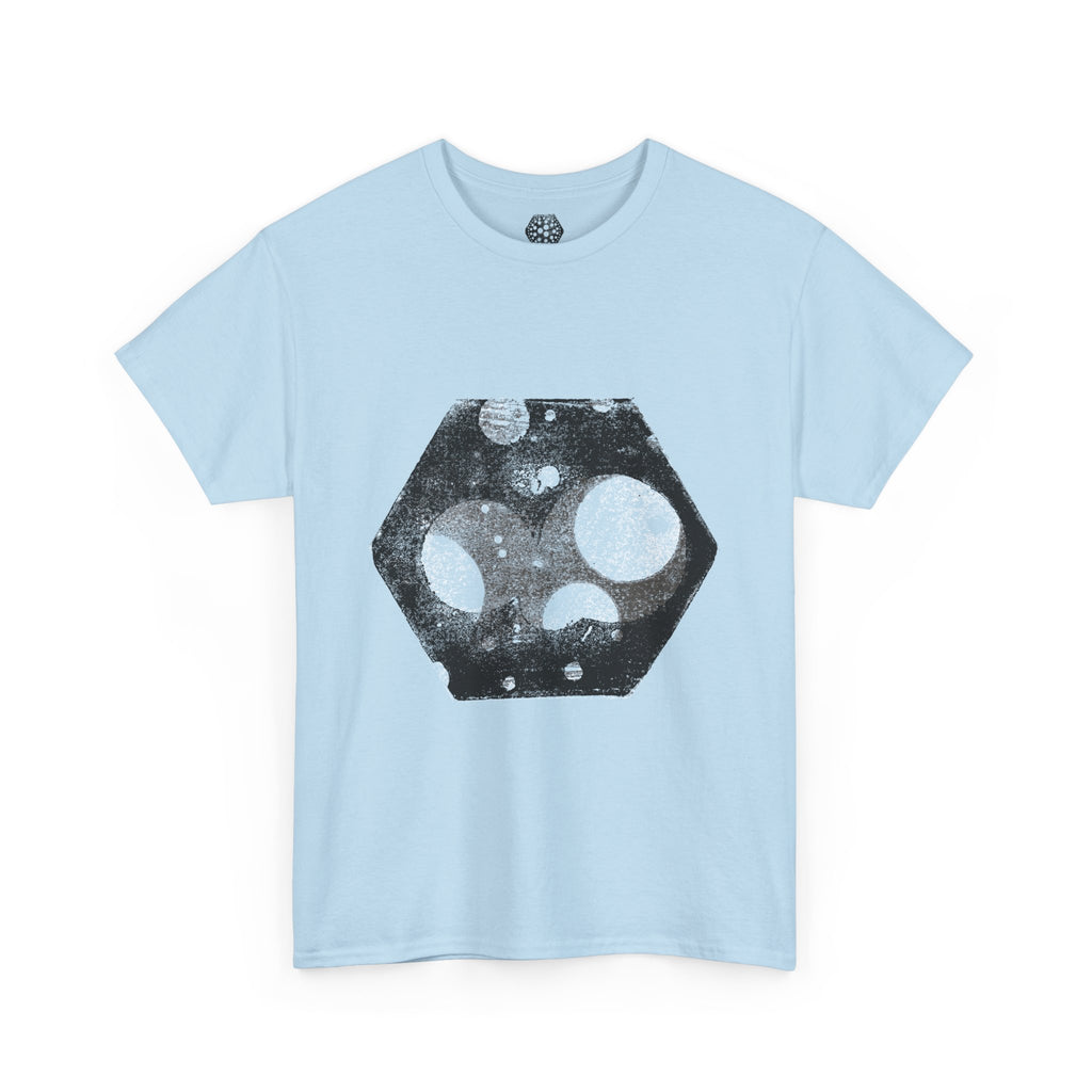 Hex Moon Graphic Tee Design Hex19 — Distressed Space Cheese Vintage Astronomy T-Shirt