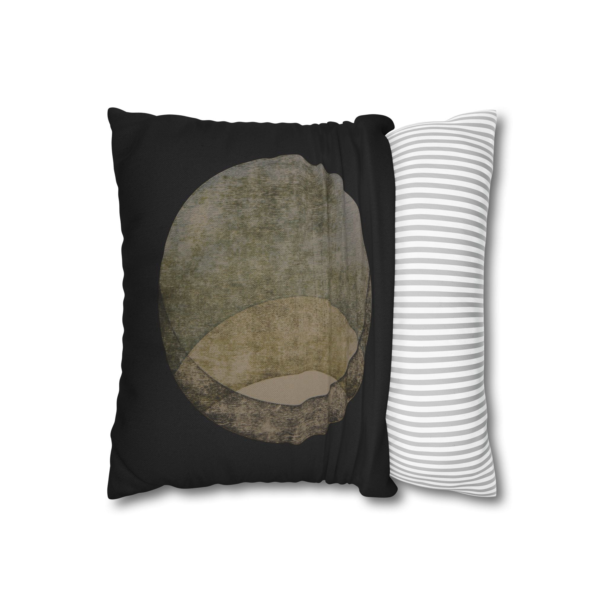 Abstract Moon Phase Pillowcase — Vintage Lunar Circle Decorative Pillow