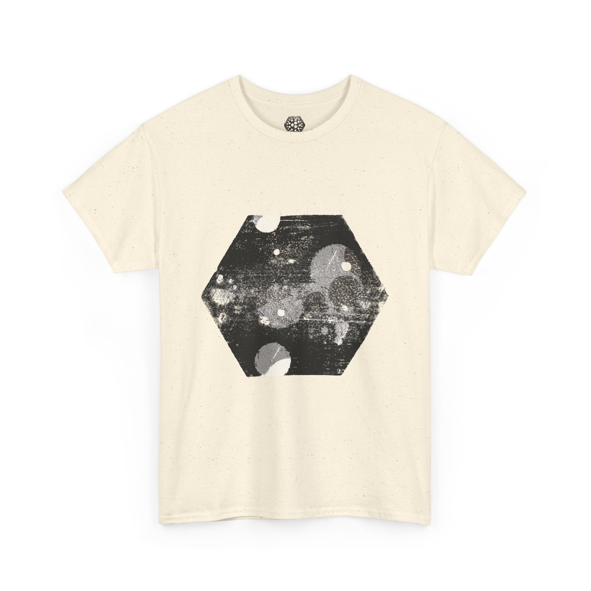 Hex Moon Graphic Tee — Distressed Space Cheese Vintage Astronomy T-Shirt