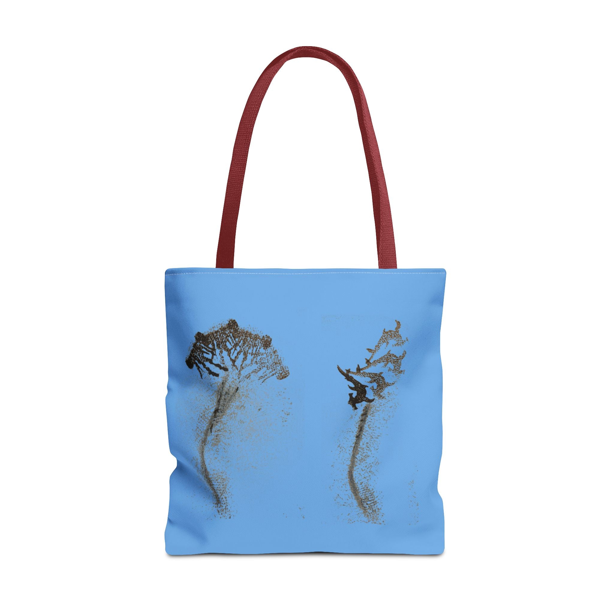 Blue Sea Life Tote Bag — Sand Art Seahorse & Coral All-Over Print