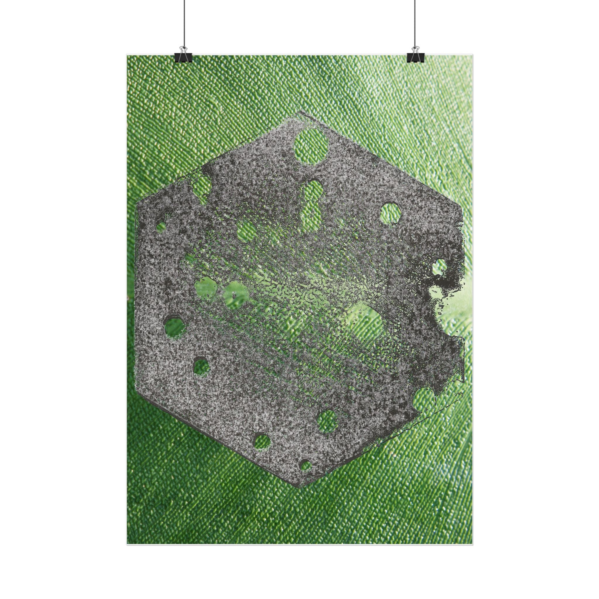 Green Texture Hexagon Poster | Vertical Poster