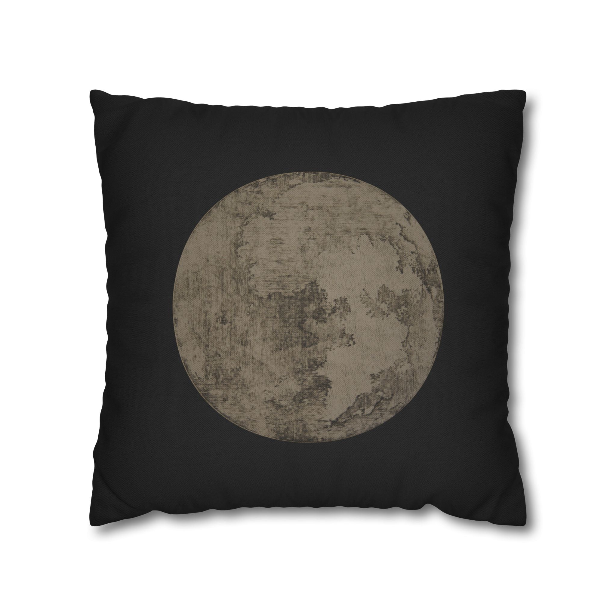 Moon Phase Throw Pillowcase — Vintage Full Moon Decorative Pillow Cover