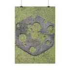 Mossy Stone Crest Poster — Vertical Wall Art