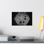 Abstract Hexagon Poster — Minimal Black & Gray Matte Horizontal Wall Art