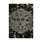 Hexagonal Orb Abstract Vertical Poster | Geometric Space Art