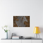 Matte horizontale poster — Horizontale kunst met metalen textuur van een kathedraalplafond 