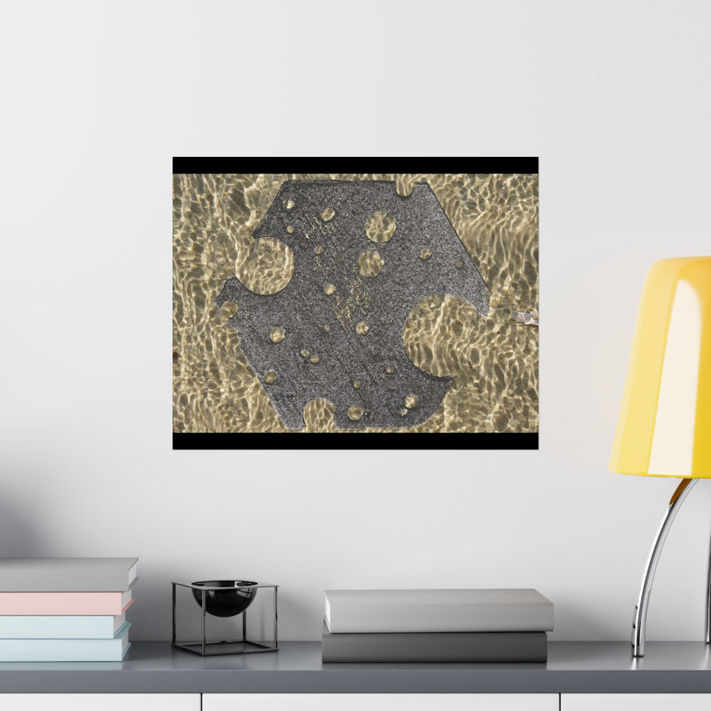 Water Gold Ripple Matte Poster — Horizontale Muurdecoratie 