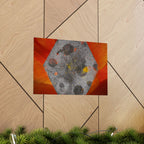Abstract Hexagon Art Poster — Red Orange Matte Horizontal Print