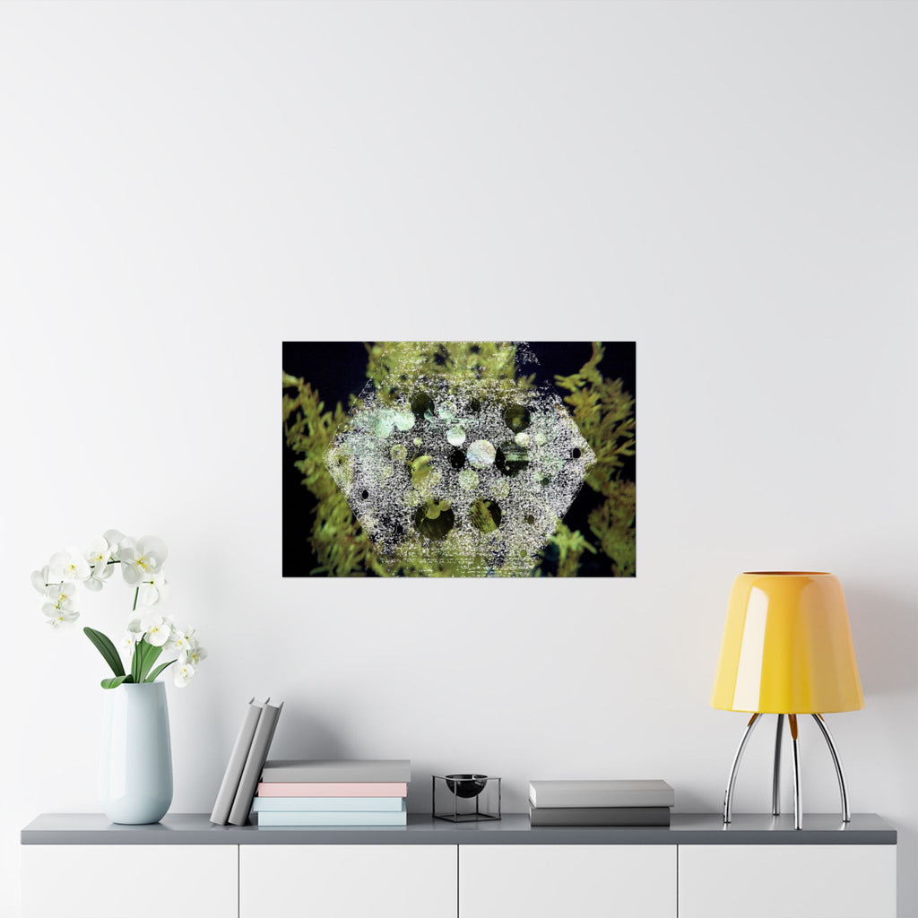 Matte Horizontal Poster — Abstract Marine Coral Hexagon Art