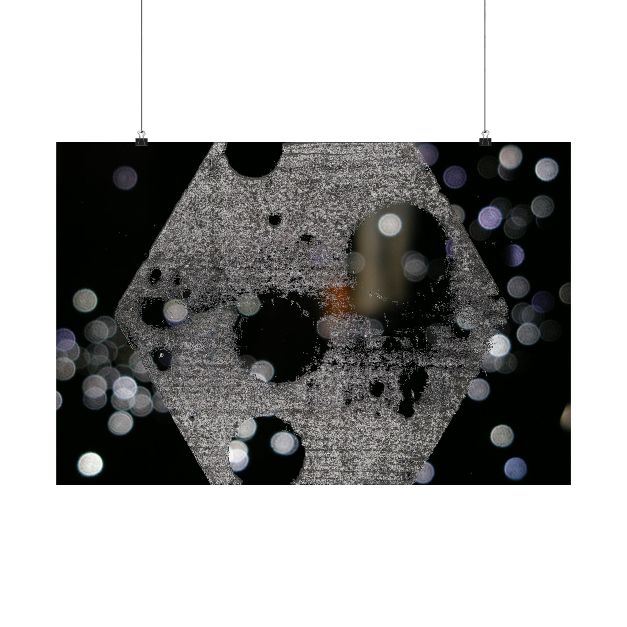 Nachtlampjes Abstracte Zeshoek Bokeh Matte Poster 