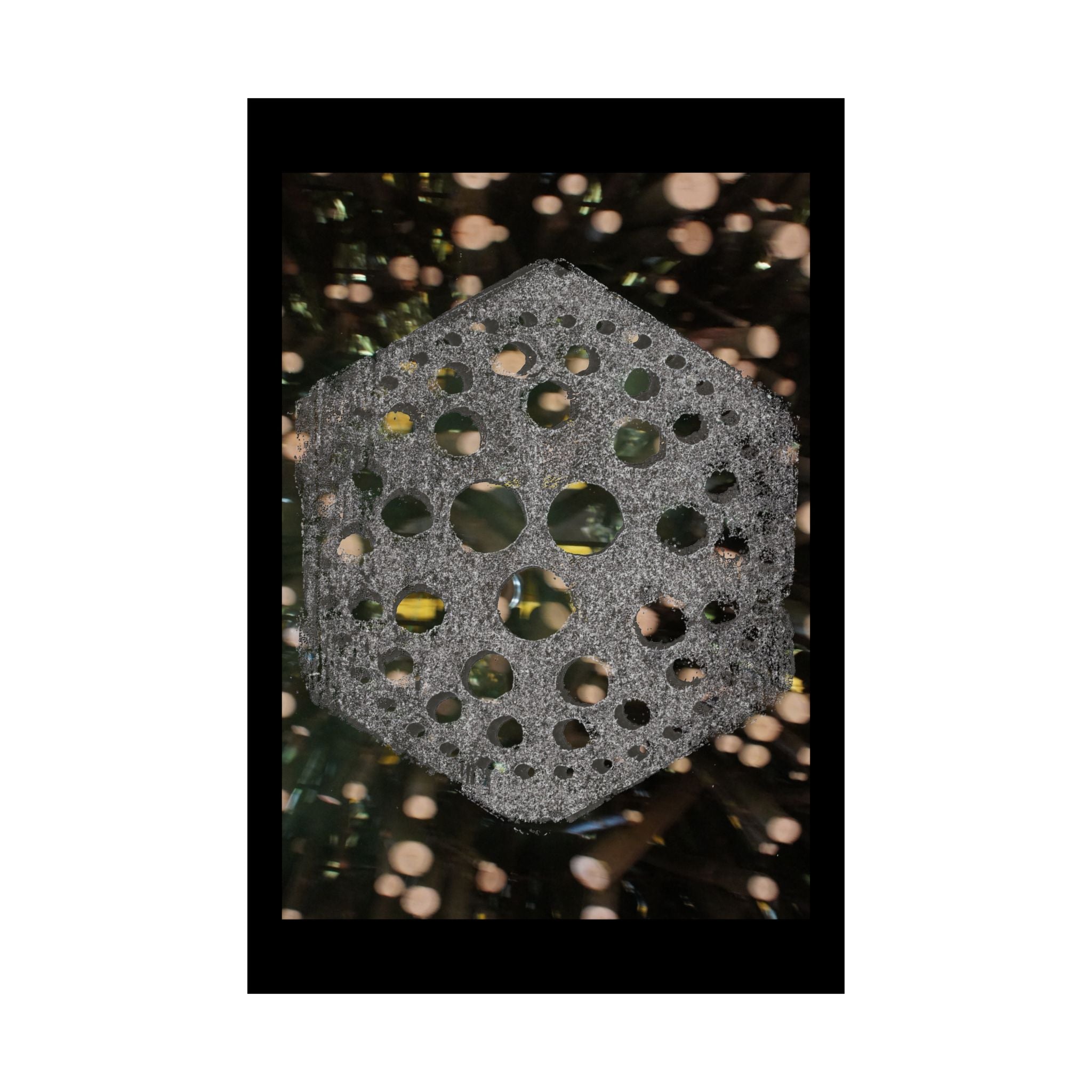 Hexagonal Orb Abstract Matte Vertical Poster | Geometric Space Art