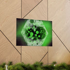 Abstract Green Hexagon Matte Poster — Sci‑Fi Geometric Wall Art