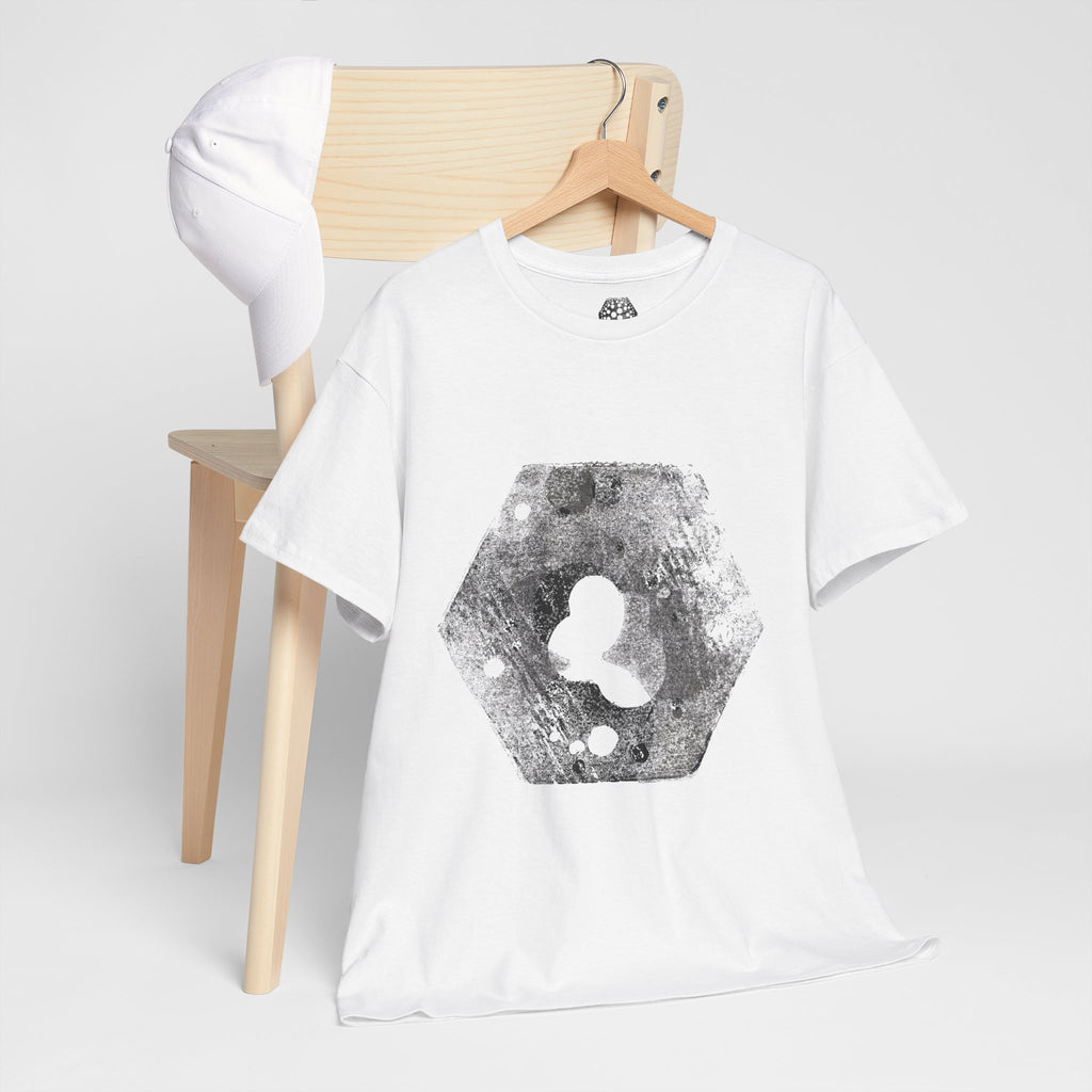 Hex Moon Graphic Tee — Distressed Space Cheese Vintage Astronomy T-Shirt