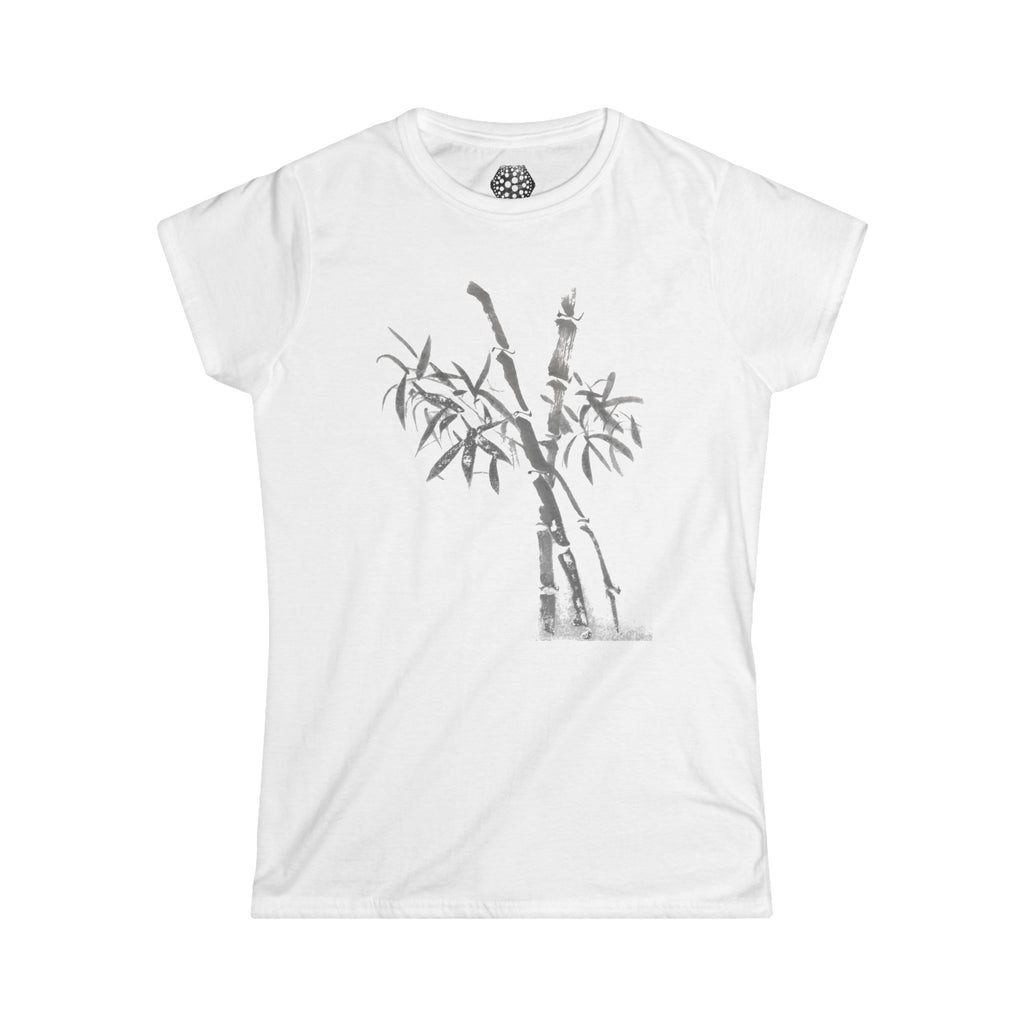 Bamboo Ink Painting Tee — Women's Zen Bamboo Graphic T-Shirt