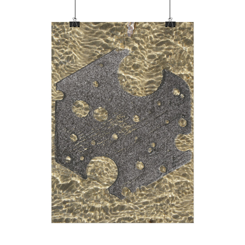 Vertical Poster — Abstract Metallic Stone Texture Vertical Art Print