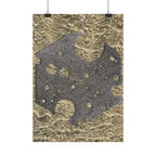 Vertical Poster — Abstract Metallic Stone Texture Vertical Art Print