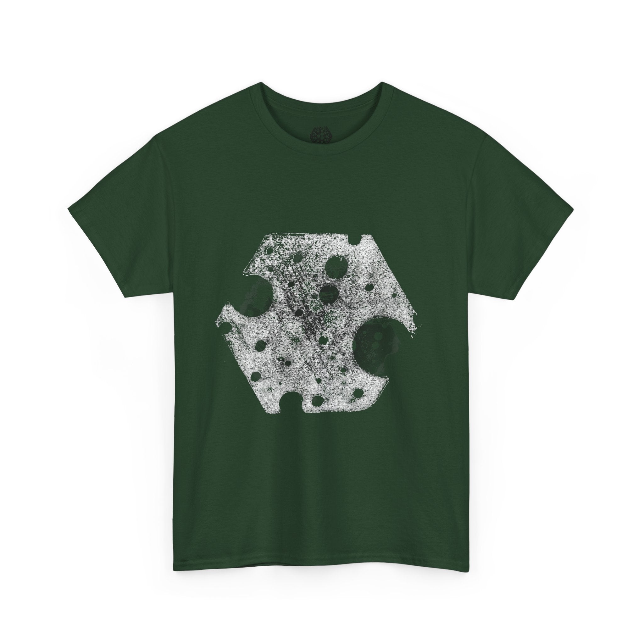 Hex Moon Graphic Tee — Distressed Space Cheese Vintage Astronomy T-Shirt