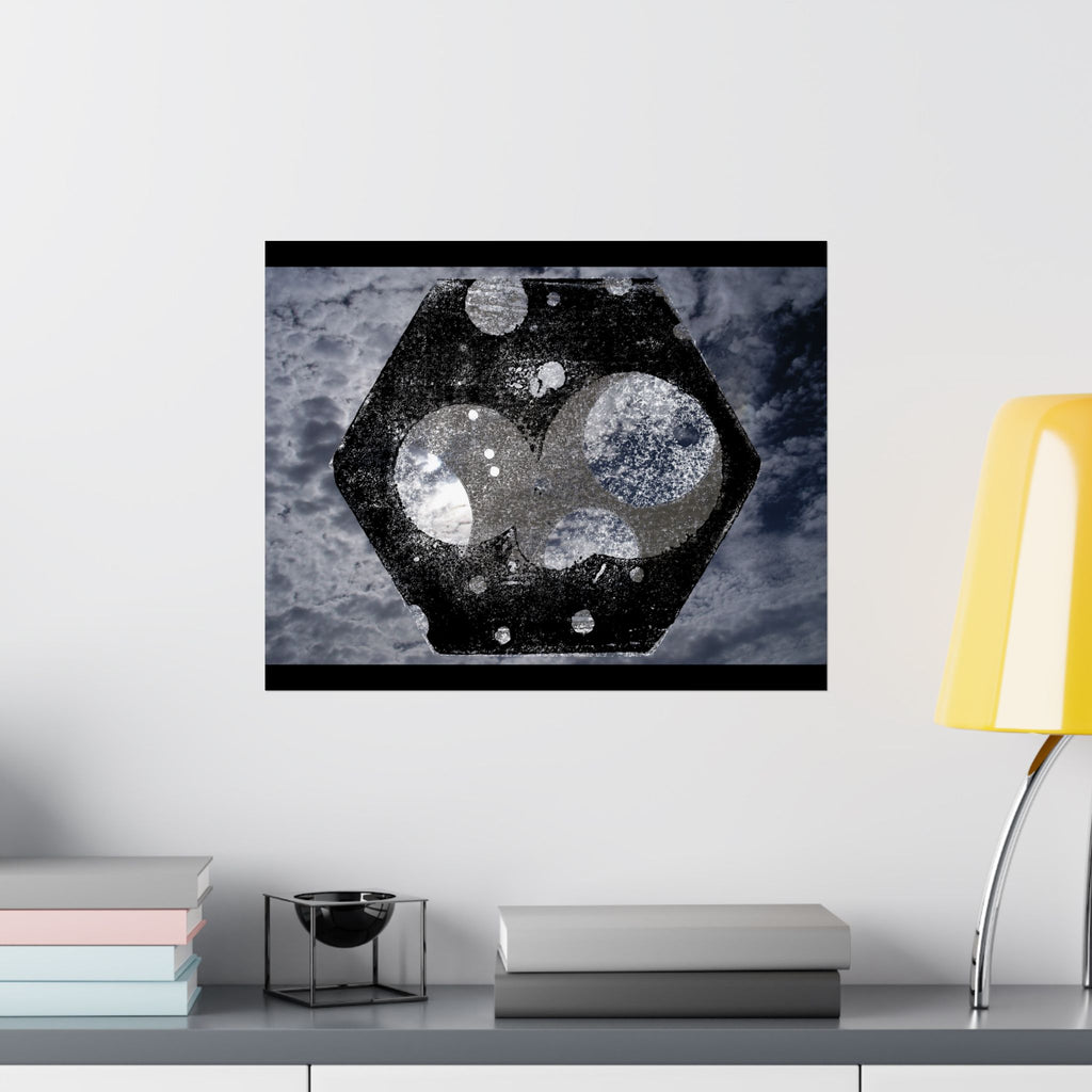 Abstract Celestial Hex Matte Poster — Moody Space Wall Art