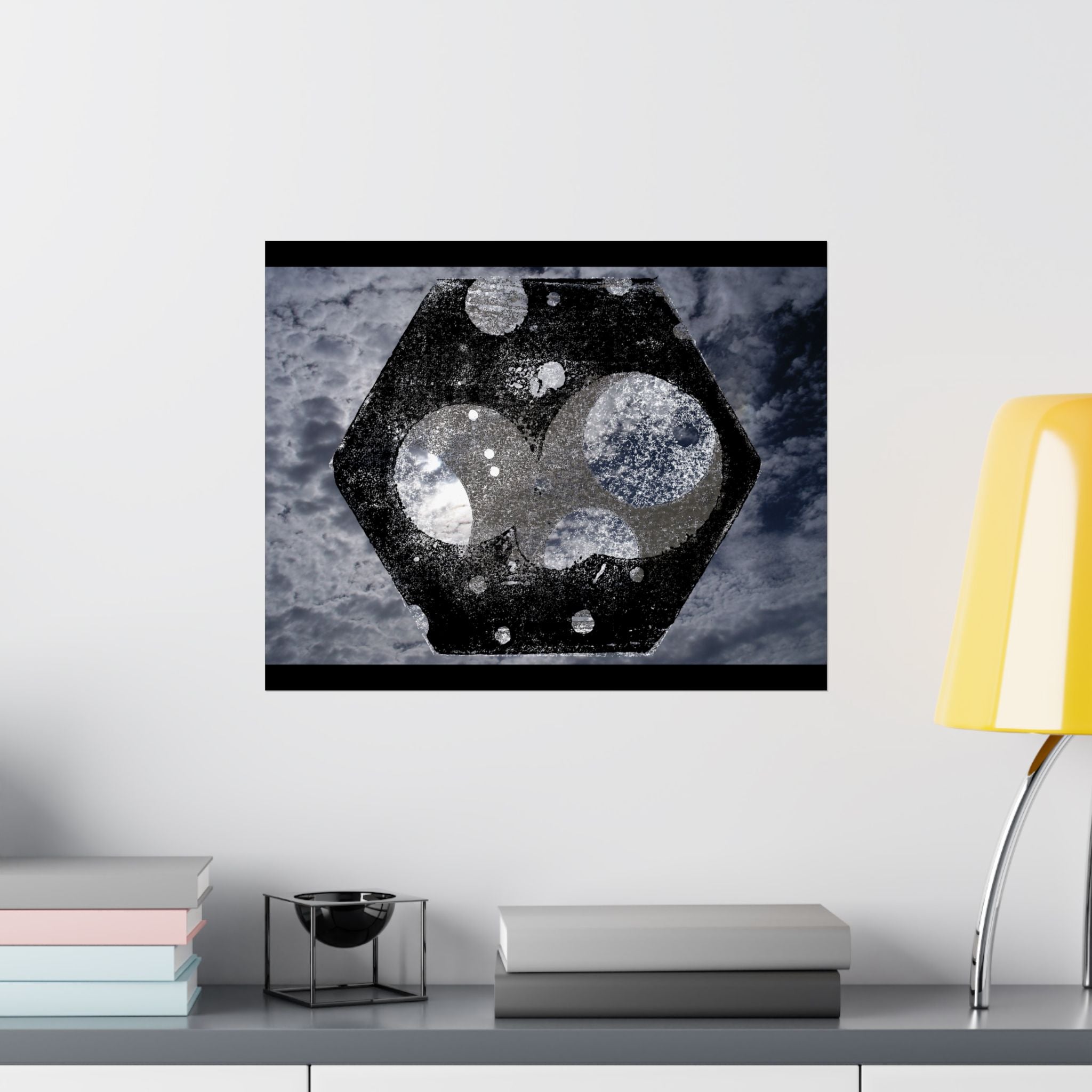 Abstract Celestial Hex Matte Poster — Moody Space Wall Art