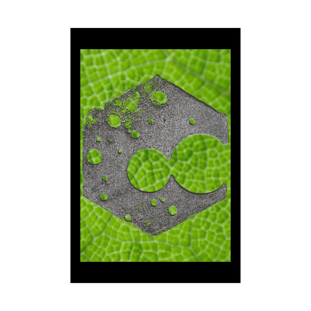 Hexagon Leaf Texture Matte Poster | Green Botanical Wall Art