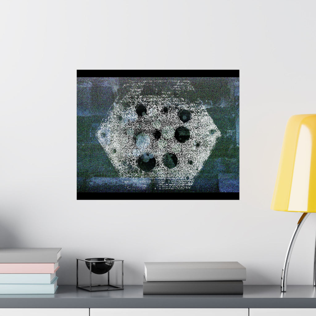 Abstracte maanzeshoek poster — Matte horizontale wanddecoratie 