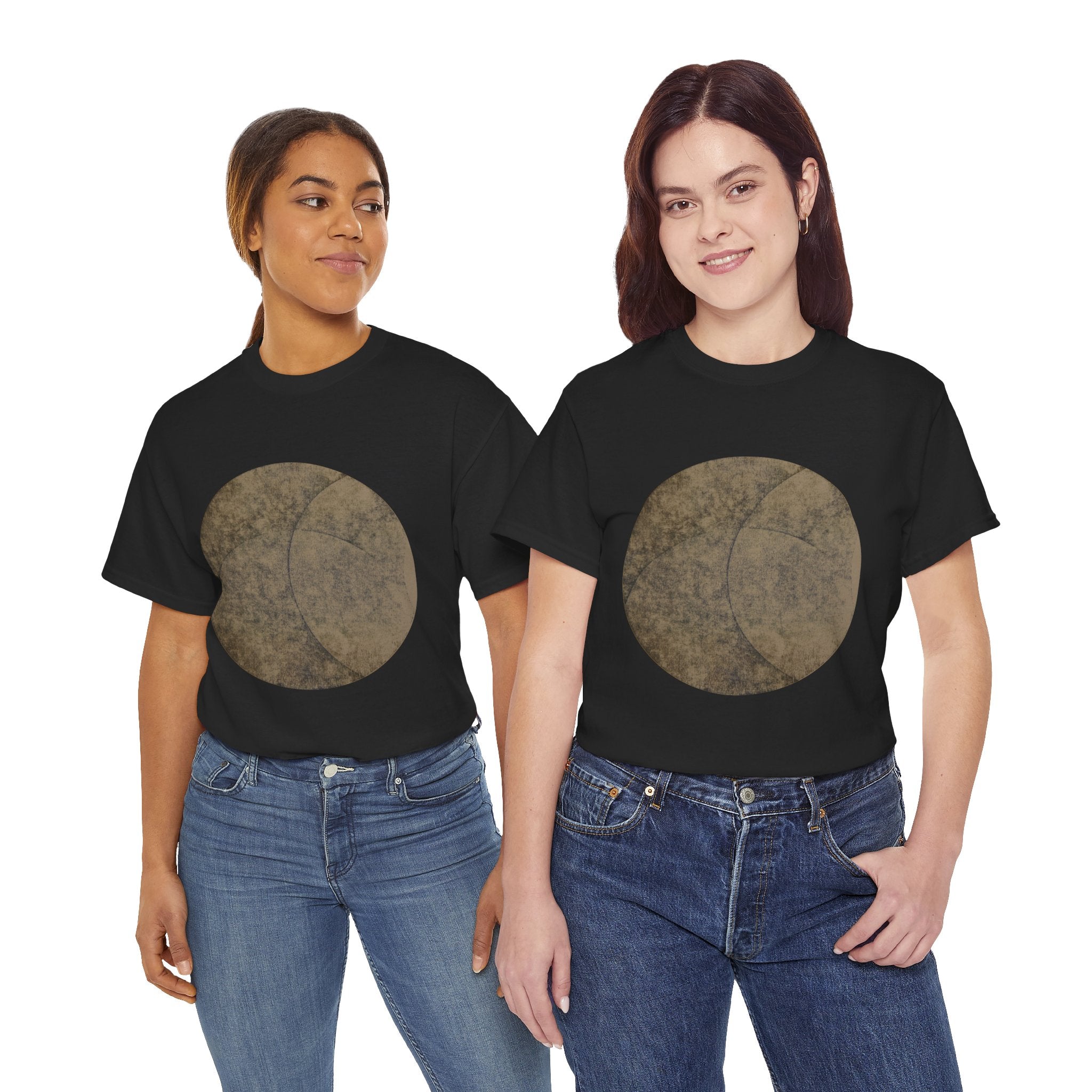 Vintage Moon Circle T‑Shirt — Distressed Lunar Graphic Tee