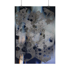 Abstract Geometric Poster — Blue Hexagon Pattern Art Print