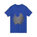 Hex Moon Graphic Tee Design Hex06— Distressed Space Cheese Vintage Astronomy V-Neck T-Shirt