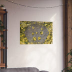 Abstracte geode matte horizontale poster — Gele kristaltextuur wanddecoratie 