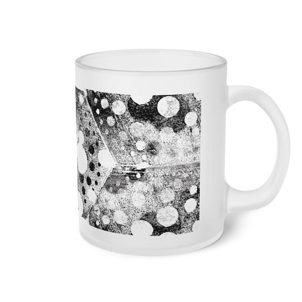 Matglazen mok — Monochroom abstract bubbelkunstglas