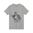 Hex Moon Graphic V-Neck Tee Design Hex18 — Distressed Space Cheese Vintage Astronomy V-Neck T-Shirt
